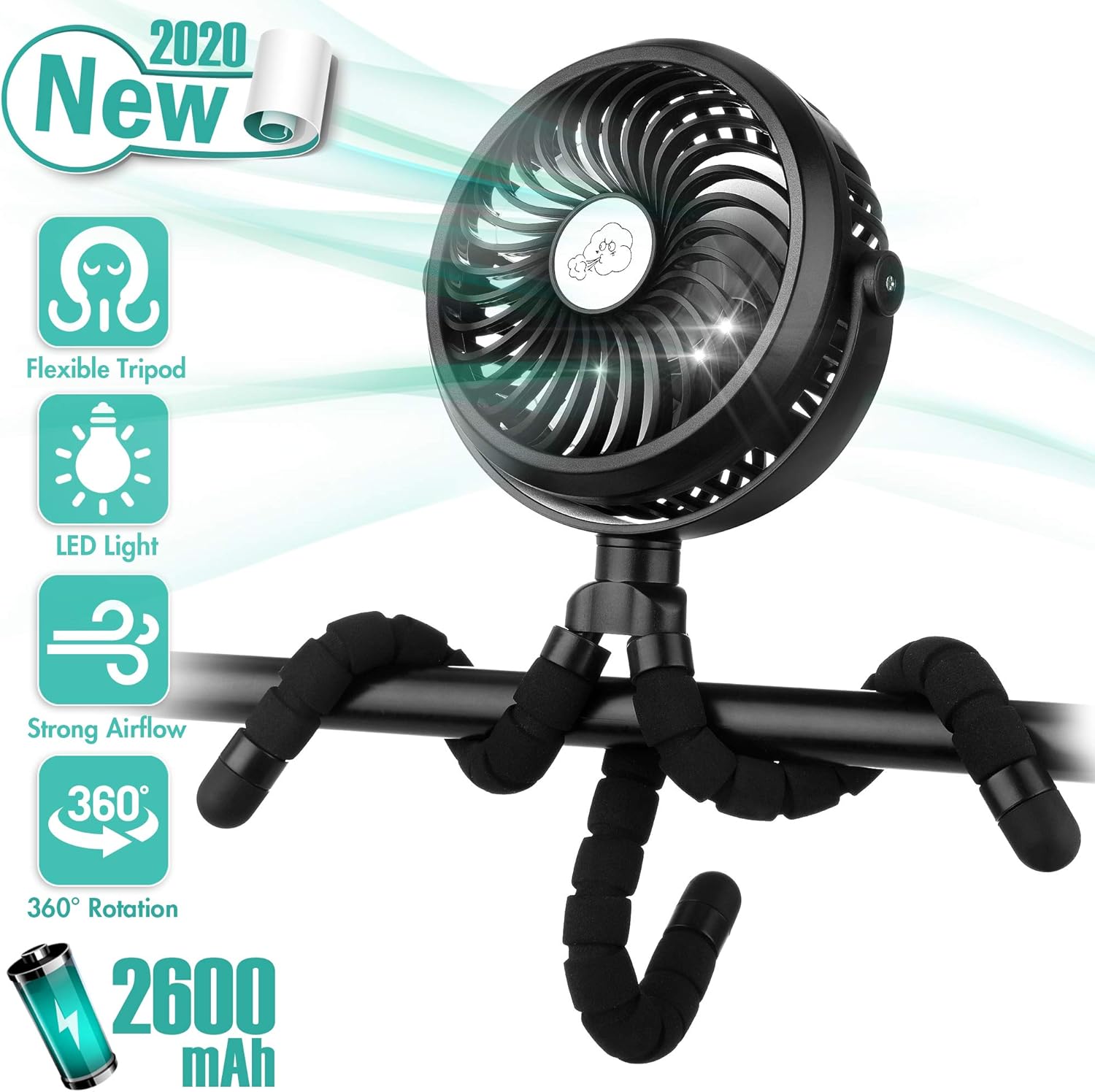 ventilatore per tenda da campeggio ricaricabile