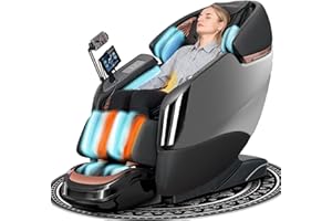 KTENTITO Massage Chair Full Body, 2025 Zero Gravity SL-Track Shiatsu Massage Chairs Recliner with AI Voice, LED Backlight Remote Control, Waist & Calf Heating, Phone Joystick and Holder, G6 Black