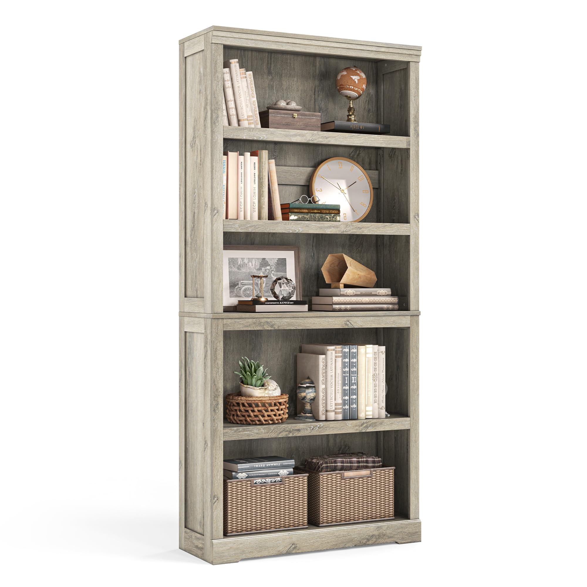LINSY HOME 5-Shelf Bookcase, Bookshelves Floor Standing Display Storage Shelves 68 in Tall Bookcase Home Decor Furniture for Home Office, Living Room, Bed Room - Light Brown Image LINSY HOME 5-Shelf Bookcase, Bookshelves Floor Standing Display Storage Shelves 68 in Tall Bookcase Home Decor Furniture for Home Office, Living Room, Bed Room - Light Brown Image