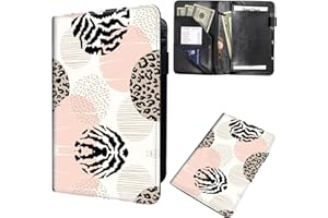 MXFDEGF Server Book for Waitress,Waiter Book Server Wallet Fit Serving Aprons, PU Leather with Zipper and 7 Large Pockets Pen Holder for Checks Pen Holder Personal Organizer Wallet,Pink Leopard Print