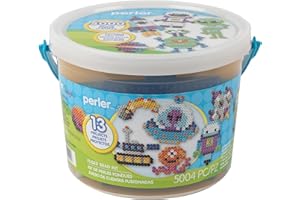Perler 80-42994 Out of This World Fused Bead Activity Bucket with Patterns and Pegboards, Multicolor, 5004 Pieces