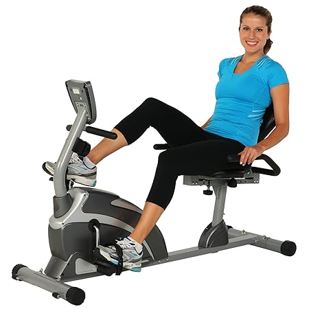 Exerpeutic 900XL Recumbent Bike/Liege-Heimtrainer mit Magnetbremse, Pulsmessung, extra hohem maximalen Benutzergewicht von 13