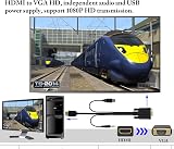 zdyCGTime HDMI to VGA Adapter 4K 1080P Cable USB Audio 1M Gold-Plated view 4