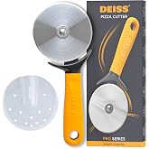 Deiss Pro Heavy Duty Pizza Cutter With Wheel Slicer- Stainless Steel Sharp Smooth Pizza Cutter Wheel With Easy Grip Non-Slip Handle, Dishwasher Safe (ORANGE)