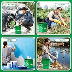 Mumufy 5 Pcs 3.5 Gallon Square Food Grade Bucket