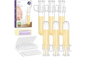 Nuliie Colostrum Collector Kit 7ml/6pcs, Leakproof, Reusable Breast Milk Collector, Heat & Freezer Resistant, BPA-Free, With Cotton Cloth Wipe, Storage Case, Cleaning Brush - Ready-to-Use for Newborns