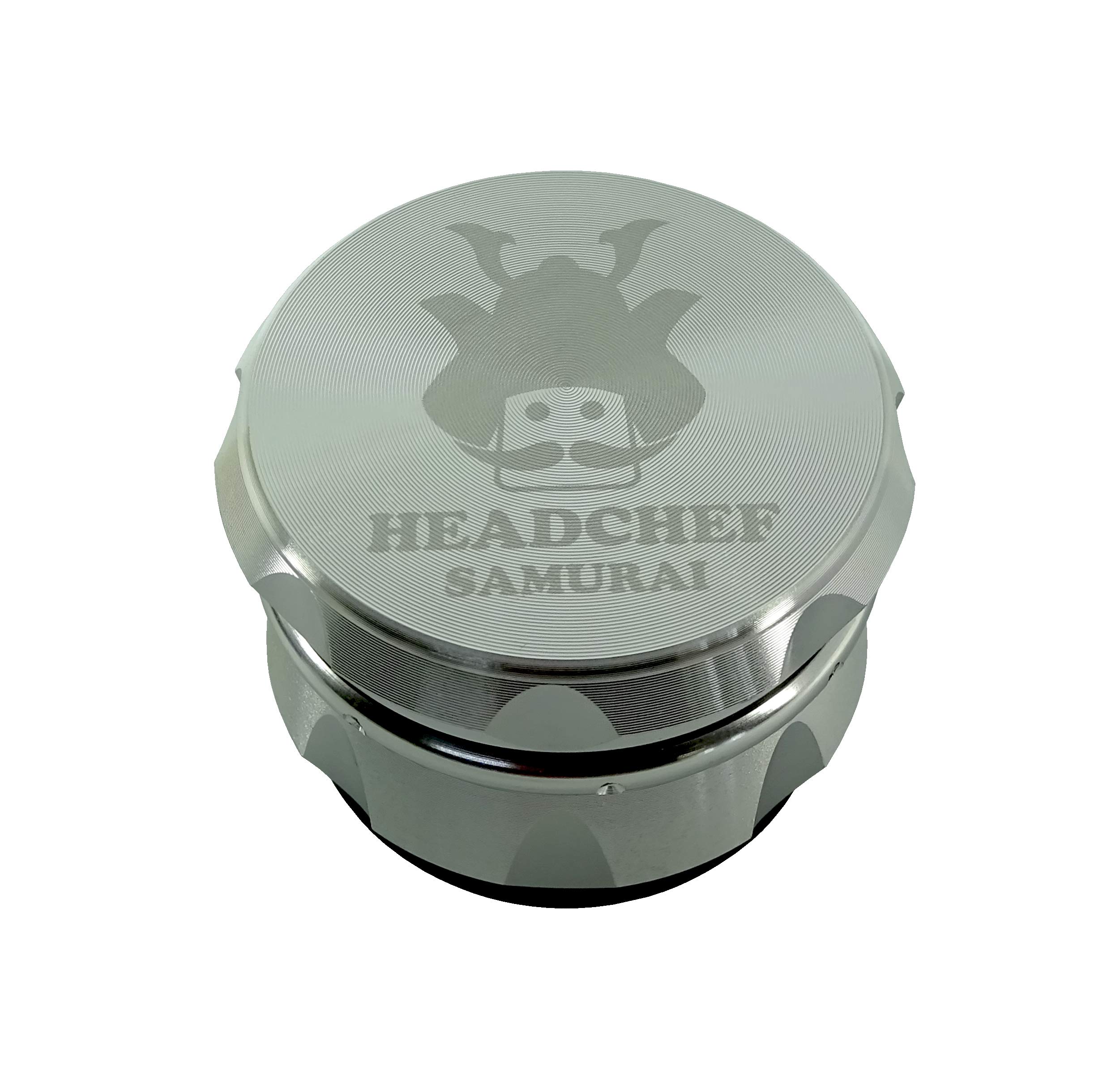 Headchef Samurai Metal Herb Grinder with Sifter Scraper , 55mm, Silver