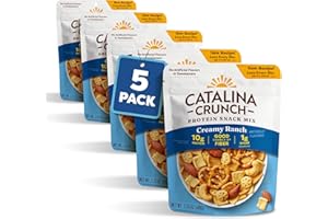 Catalina Crunch Protein Snack Mix | 10g Protein, 1g Sugar per Serving | Good Source of Fiber, Keto, Gluten Free | Creamy Ranch, 5.25 Ounce Bag (Pack of 5) - Packaging May Vary