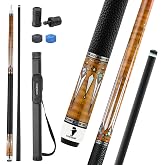 CUESSIR Carbon Fiber Pool Cue Stick with Case,58inch Low Deflection | 2pieces Professional Cue Stick for Billiards, Pro Taper Carbon Fibre Shaft with Genuine Leather Wrap and 12.5mm Tip