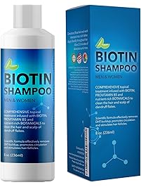 Biotin Shampoo for Hair Growth B-Complex Formula for Hair Loss Removes DHT for Thicker Fuller Hair Anti Dandruff Formula with Zinc Tea Tree Oil Extract Jojoba Oil Argan Oil For Women and Men 8 oz