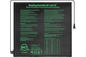 HYDGOOHO Seedling Heat Mat 20" x 20.75" Warm Hydroponic Plant for Indoor Gardening Germination Starting, Waterproof Durable