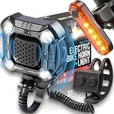 [NEW V2] ZIREN 140dB Loud Bike Horn &amp; LED Light, Loudest Electric Bicycle Horn, New V2 Control Switch, USB-C Rechargeable Horns + Bike Lights Front and Back Set for Adults Kids Scooter Ebike