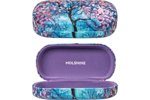 molshine Hard Shell Sunglasses Case,Classic Large Glasses Case for Women Men,Sunglass Eyeglasses