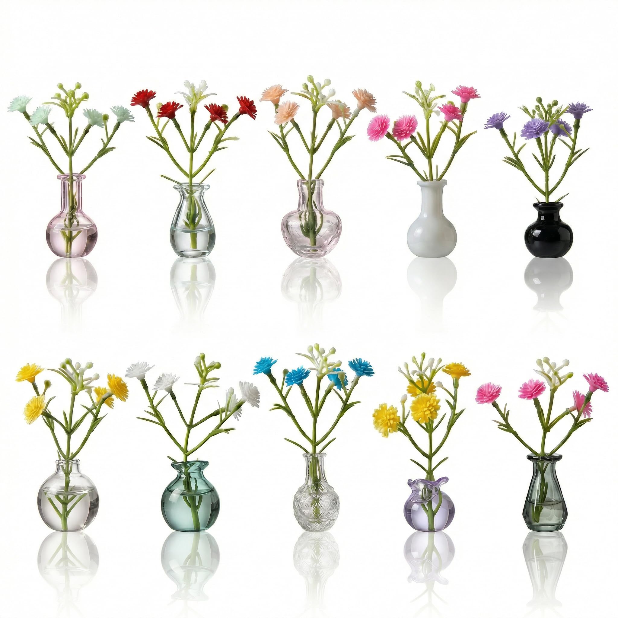 Photo 1 of 10-Pack Magnetic Mini Bud Vases Gift Set – Mixed Styles & Colors Glass Decor for Fridge & Locker – Upgraded Heavy-Duty Magnets – Unique Small Gifts for Teachers, Coworkers & Home Office