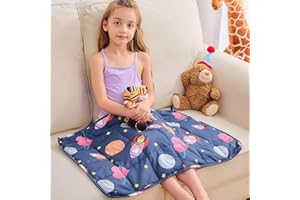 yescool Weighted Lap Pad 2 Pounds Weighted Lap Blanket, Space Small Weighted Blanket, Weighted Throw Blanket for Travel Indoor Outdoor, 20"x30"