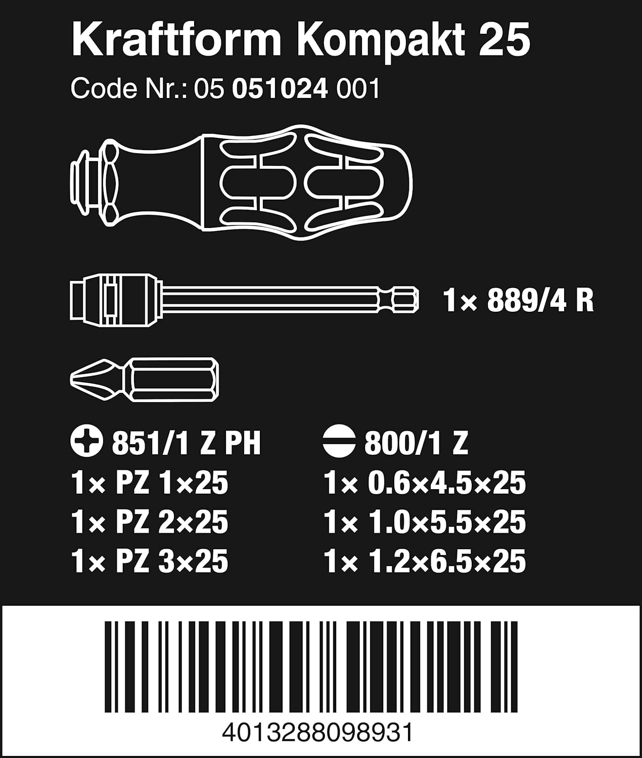 Wera 051024 Kraftform Kompakt 25 Pouch Set: Industrial & Scientific