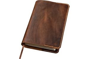 D&M LEATHER STUDIO Distressed Leather Bible cover case for KJV Standard GP Editions,Standard Size Bible leather holy bible book,King James Version Christian gifts for men women, ONLY fits 8.9” x 5.7” x 1.7” Bible