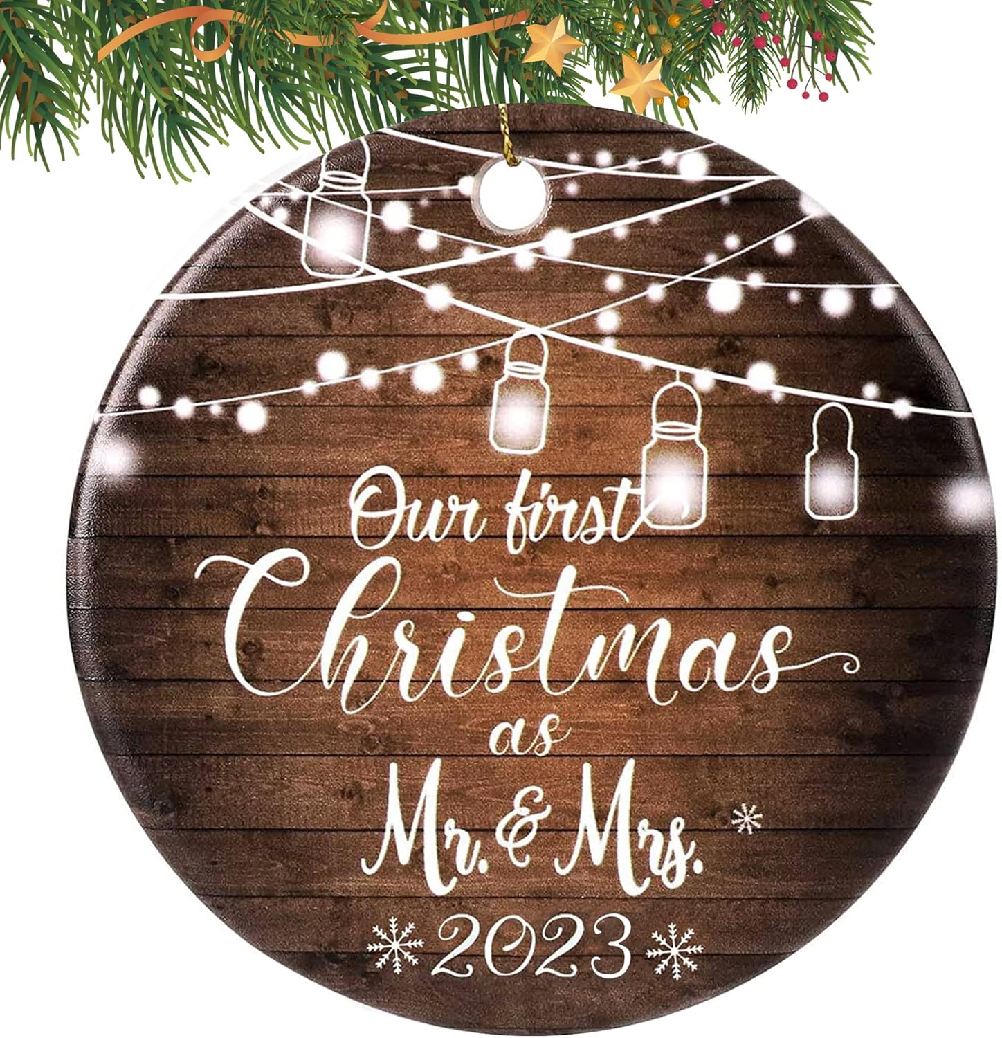 Ornaments - Our First Christmas as Mr. and Mrs Ornament 2023, 1st Christmas Married Ornaments, Wedding Gifts for Couple Bride and Groom, Christmas Tree Decoration, Bridal Shower Gift, Newlywed Gift