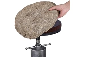 SINOSSO Modern Bar Stool Cushion Dia.12, Fashion Interweaving Design Anti-Skid Silicone Round Stool Seat Cushion Cover Padded (Light Brown, S,1)