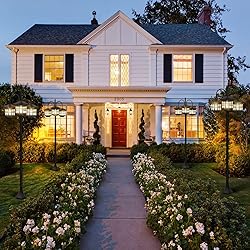 76" Classic Black Solar Lamp Post Lights - 3-Head