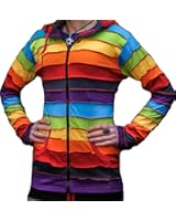SHOPOHOLIC FASHION Vrouwen Strepen Pixie Hood Uitloper Hoodie, Rood, 3XL