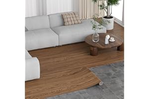 Oxdigi Peel and Stick Vinyl Flooring Roll 24"x 196"/ 32 Sq.Ft, Self Adhesive Vinyl Wood Flooring Planks Floor Tiles Stickers Waterproof for Bathroom Living Room Bedroom Kitchen RV, Walnut Wood Plank
