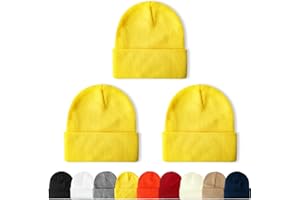 NPQQUAN 3 Packs Unisex Beanie Hats for Men Women Winter Knit Beanies