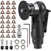 LithiCraft Handheld Pneumatic Chamfering Tool, Mini Air Chamfer Tool 45-degree 30000 RPM, 1/4 in PT Inlet, 12 C &amp; 12 R Blades + 4 Bearings, Deburring Bevel Cutter for Metal, Wood, Acrylic