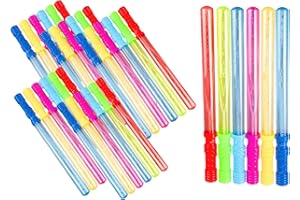 oojami 30 Pack Big Bubble Wands - 14 inches Assortment of Colors Ideal for Party Favors Birthday School Easter Graduation, Bubble Theme Party Value Pack