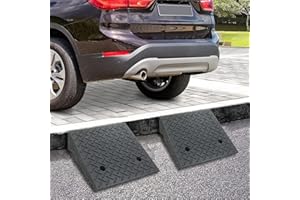 2 PCS Rubber Curb Ramps 19.6" × 19.6" × 6", Portable Heavy Duty Driveway Curb Ramps Shed Ramps Threshold Ramps for Sidewalk L