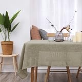 Deconovo Rectangle Tablecloth Faux Linen 59x95in Water Resistant Wipeable view 2
