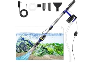 MILDHUG Fish Tank Cleaner - Aquarium Gravel Cleaner, 530GPH/32W Electric Fish Tank Cleaning Tools, Adjustable Water Flow Aquarium Cleaner Kit, Fish Tank Gravel Cleaner Vacuum for Wash Sand, Water Changing
