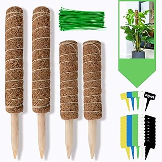 COCHIE Rankhilfe Pflanzstäbe Holz Kokos Kokosstab Holzstab Moosstab Pflanzstab Baumpfahl Bambusstangen Pflanzenstäbe Rankenhilfe Pflanzenstab Rankstäbe für Monstera Pflanzen Kletterpflanzen