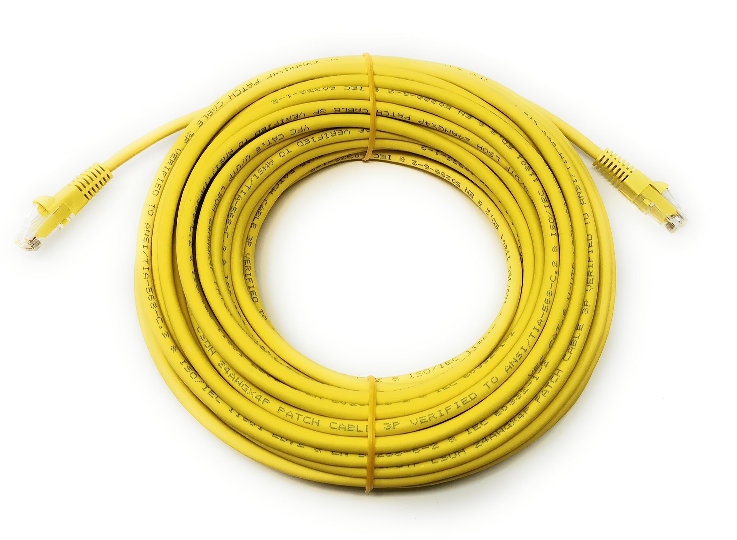 Cat6 RJ45 (UTP) Connector Ethernet Cable, LSZH Snagless Patch 24AWG Bare Copper Cores Lead for Internet, Data Transfer, Router, Modem, CCTV, Smart TV, PC, Laptop (20m, Yellow)