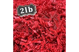 ZEBMOON 2 LB Red Crinkle Cut Paper Shred Filler Great for Gift Wrapping, Basket Filling, Birthday, Wedding, Halloween, Thanksgiving, Christmas, New Year Party Decorations Filling Supplies