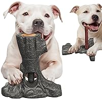 Christmas Dog Toys Bully Stick Holder for Dogs, Tough Chew Toy for Aggressive Chewers, Anti-Choking Dog Stick Holder Made of Food-Grade Nylon & Coffee Wood Fiber, Holiday Toys Gift for Large Dogs