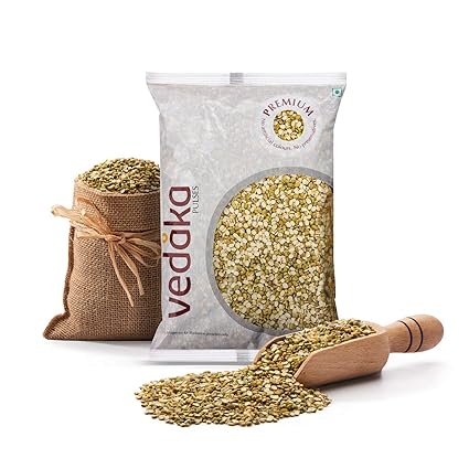 Amazon Brand-Vedaka Premium Green Moong Split / Chilka, 1 kg