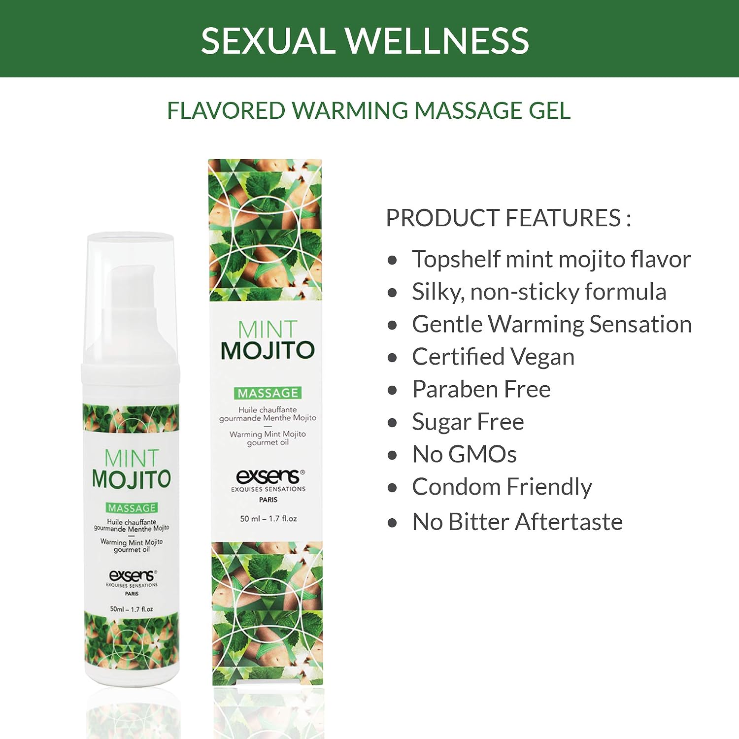 EXSENS of Paris Massage Oil - Mint Mojito, Transparent, 50 ml (Pack of 1) - Image 5