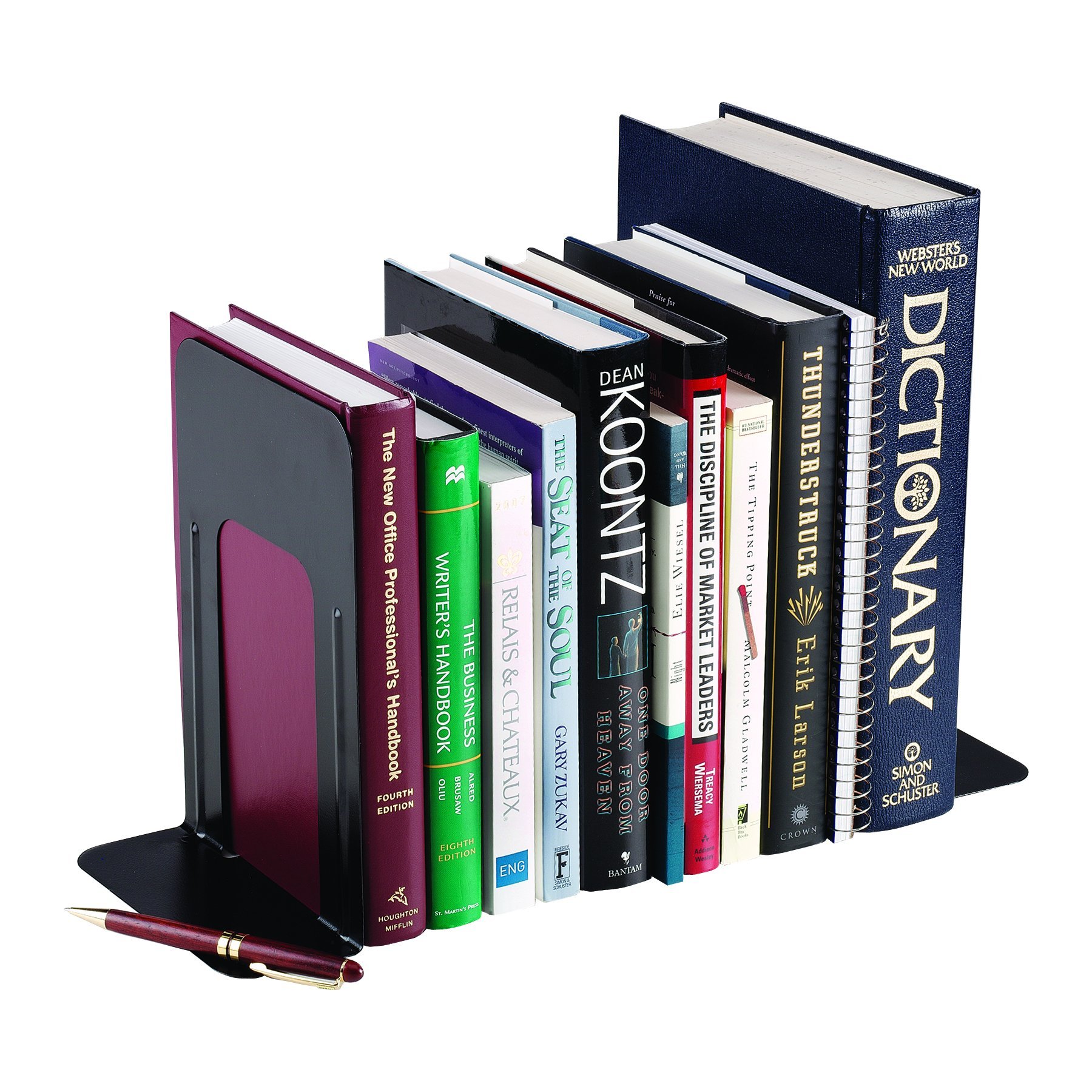 Block Large Delux Steelmaster Bookends,Black