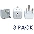 Ceptics USA to South Africa Travel Adapter Plug - Type M (3 Pack) - Dual Inputs - Ultra Compact