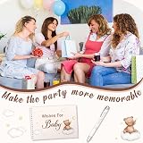 Tenare Baby Shower Guestbook with Pen Bear Theme Wishes for Baby 30 Sheets view 6