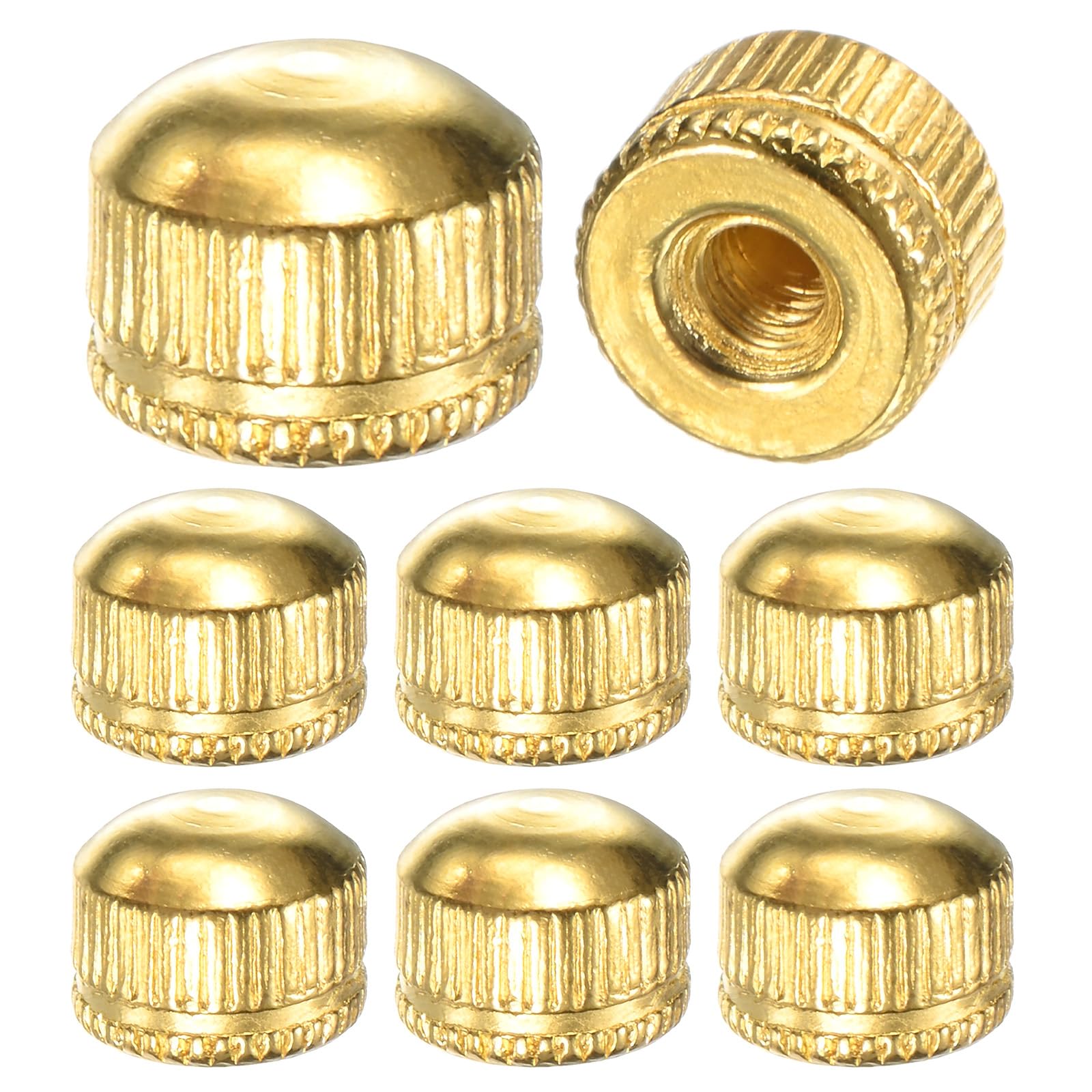Photo 1 of M METERXITY 8-Pack Threaded Cap Nuts, M4x11mm Screw Caps for Light Fixture, Female Knurled Knob Nut for Ceiling Light Cover Replacement/Decorative Lamp Parts, Acorn Screw Top [Bright Gold]