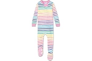 HonestBaby baby-girls Non-slip Footed Pajamas One-piece Sleeper Zip-front Pjs 100% Organic Cotton for Baby Girls