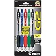 Pilot, G2 Premium Gel Roller Pens, Extra Fine Point 0.5 mm, Pack of 5, Assorted Colors
