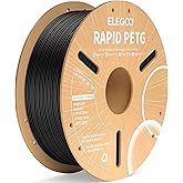 ELEGOO Rapid PETG Filament 1.75mm Black 1KG, 3D Printer Filament Max 600 mm/s High Speed Printing, Dimensional Accuracy +/- 0