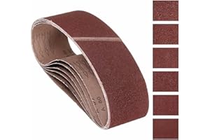 Kozelo 6 Pcs Sanding Belts 6 x 48 Inch 60/80/120/150/240/400 Grit Aluminum Oxide Abrasive Sandpaper for Belt Sander Metal Gri