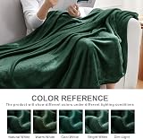 EHEYCIGA Fleece Blanket 150x200cm Dark Green Soft Flannel Throw view 6