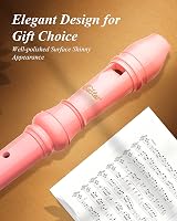 Eastar ERS-21GP Soprano Recorder Pink with Cleaning Kit Thumb Rest view 2