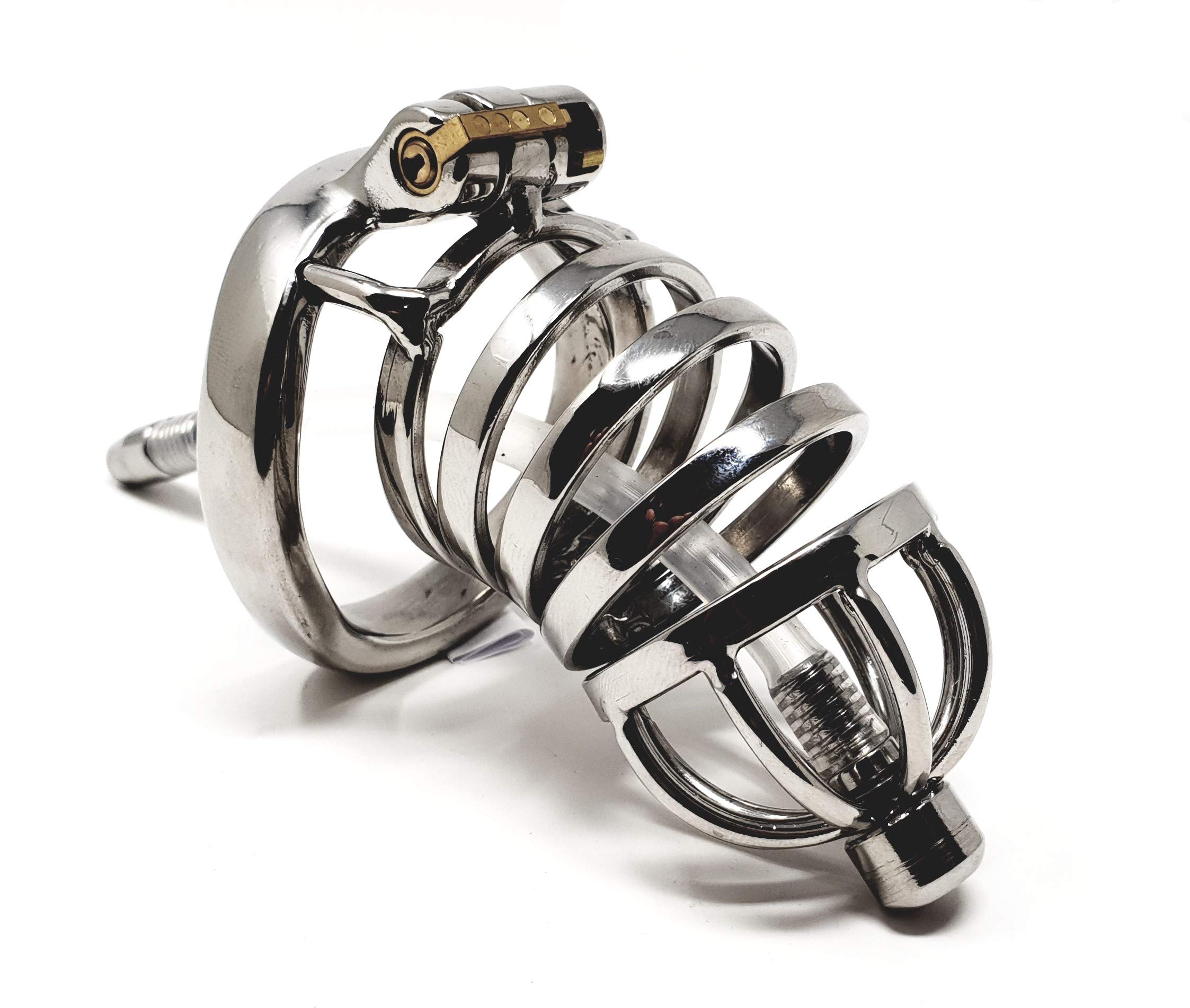 Bondage Masters Chastity Cage Male Chastity Device with Removable Urethral Tube