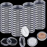 400 Pcs 21 mm Coin Holder Capsules Clear Round
